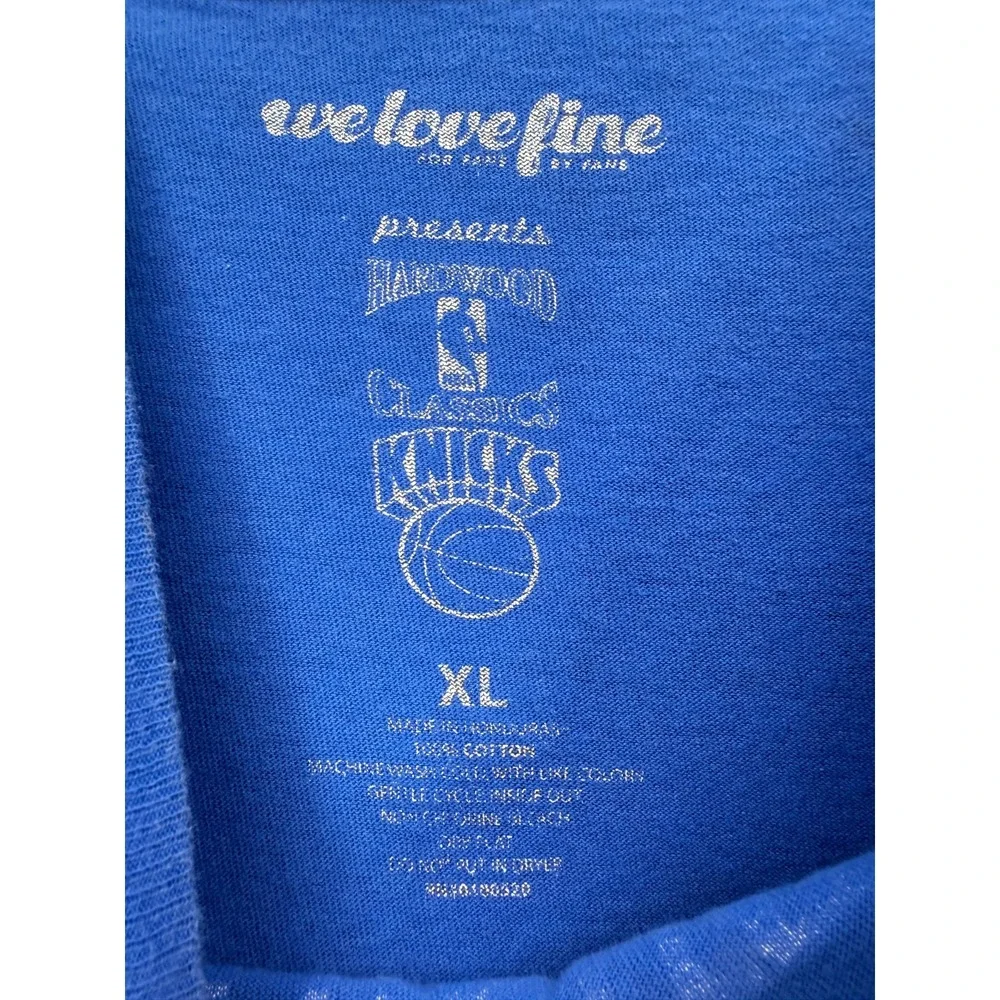 NBA New York Knicks Hardwood Classics Long Sleeve Shirt Blue | Men's XL